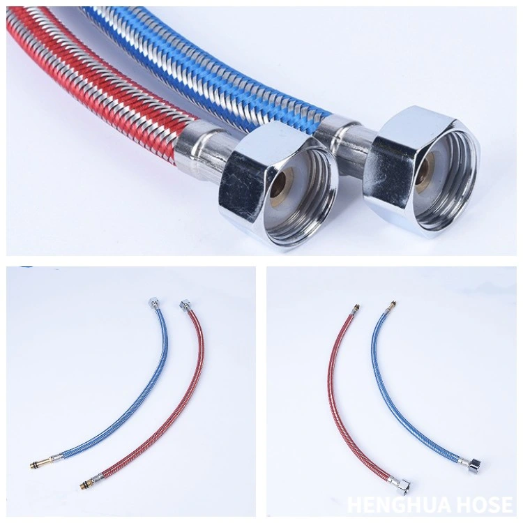 Chrome Pull-out Braided Double Lock Shower Hose Pipe Toilet Bathroom Stainless Steel Flexible Metal Hose for Wash Basin