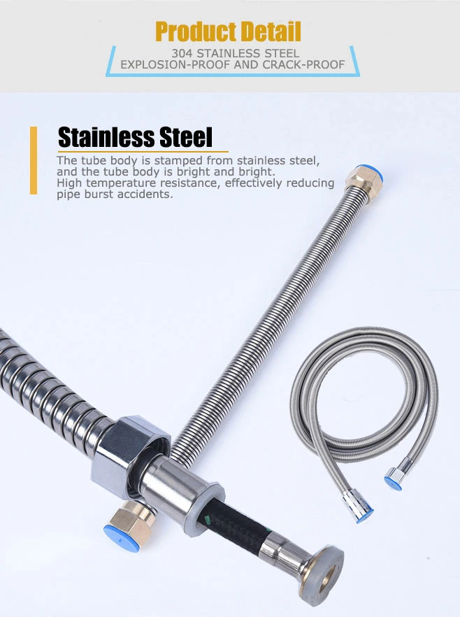 Pull-out Stainless Steel Flexible Metal Hose Shower Hose for Kitchen Faucet